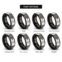 font options for inside engraving on black & grey waiters corkscrew rings