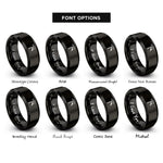 font options for inside engraving on black waiters corkscrew rings