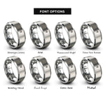 font options for inside engraving on silver wakeboard handle rings
