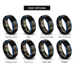 font options for inside engraving on gunmetal & blue wakeboard handle rings