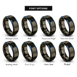 font options for inside engraving on gunmetal & blue wakeboarder tow rope rings