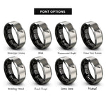 font options for inside engraving on black & grey wakizashi sheathed rings