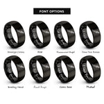 font options for inside engraving on black wakizashi sheathed rings
