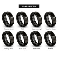 font options for inside engraving on black wakizashi sheathed rings