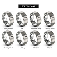font options for inside engraving on silver wakizashi sheathed rings