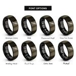 font options for inside engraving on gunmetal & black wakizashi sheathed rings