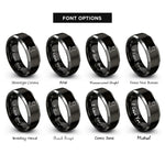 font options for inside engraving on black & gray wales rings