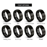 font options for inside engraving on black wales rings