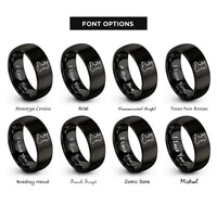 font options for inside engraving on black wales rings
