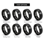 font options for inside engraving on black wales feathers rings