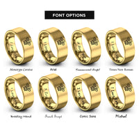 font options for inside engraving on gold wales feathers rings