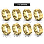 font options for inside engraving on gold wales rings