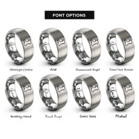 font options for inside engraving on silver wales rings