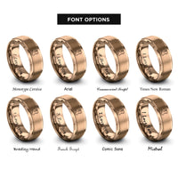 font options for inside engraving on rose gold wales rings