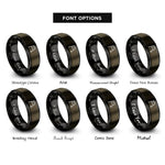 font options for inside engraving on gunmetal & black walker rings