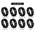 font options for inside engraving on black walking cat halo rings