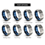 font options for inside engraving on blue & gray wall ball shot rings