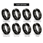 font options for inside engraving on black & grey wall clock rings