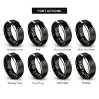 font options for inside engraving on black & grey wall clock rings