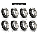 font options for inside engraving on black & grey wall clock rings