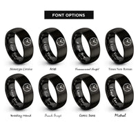 font options for inside engraving on black wall clock rings