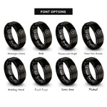 font options for inside engraving on black wall clock rings