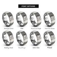font options for inside engraving on grey wall clock rings