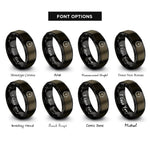 font options for inside engraving on gunmetal & black wall clock rings