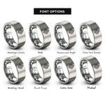 font options for inside engraving on gray wall panel rings