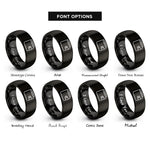 font options for inside engraving on black wallet rings
