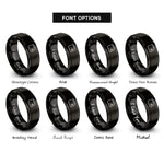 font options for inside engraving on black wallet rings