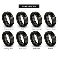 font options for inside engraving on black wallet rings