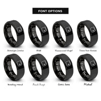font options for inside engraving on black wallet rings