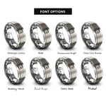 font options for inside engraving on grey wallet rings