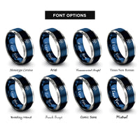 font options for inside engraving on blue & gray walrus rings