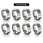 font options for inside engraving on gray walrus rings