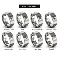 font options for inside engraving on gray walrus rings