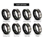 font options for inside engraving on black & gray wand rings