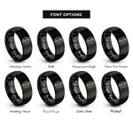 font options for inside engraving on black wand rings