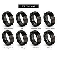 font options for inside engraving on black wand rings