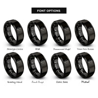 font options for inside engraving on black wand rings