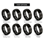font options for inside engraving on black wand rings