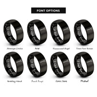 font options for inside engraving on black wand rings