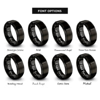 font options for inside engraving on black wand rings