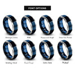 font options for inside engraving on blue & grey wand rings
