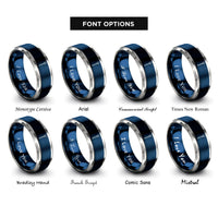 font options for inside engraving on blue & grey wand rings
