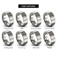 font options for inside engraving on silver wand rings