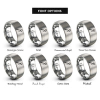 font options for inside engraving on gray wand rings