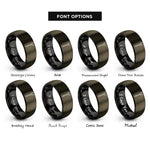 font options for inside engraving on gunmetal & black wand rings
