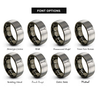 font options for inside engraving on gunmetal & silver wand rings